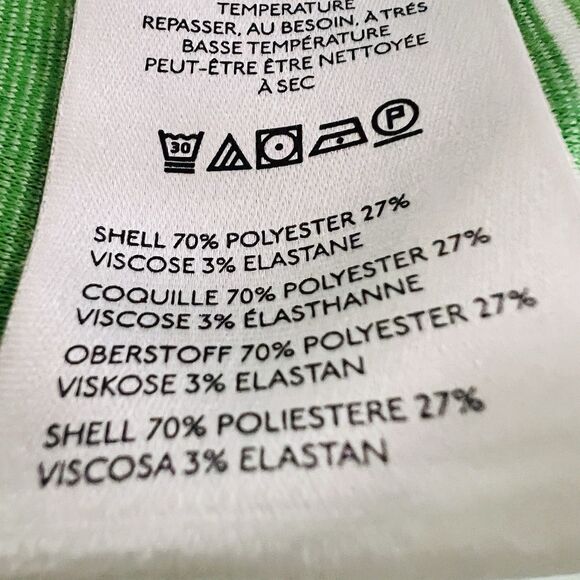 Maeve by Anthropologie Green & White Striped Peplum Ruffle Blouse - Size Large - Picture 9 of 9